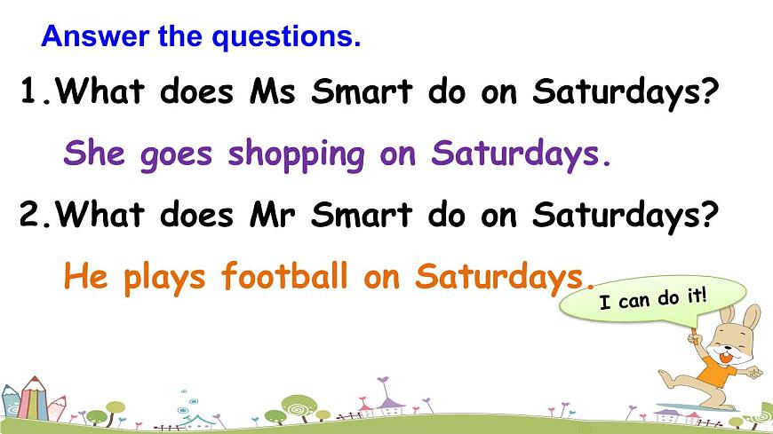 Module 5 Unit 2 Does your mum go to work on Saturdays  課件第6頁