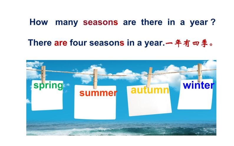 六年级上册英语课件-Unit 6 There are four seasons in a year. Spring  is the first season  of the year.  人教精通版07