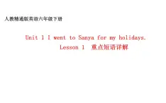 六年级下册英语课件-Unit 1  I went to Sanya for my holidays. Lesson 1   人教精通版