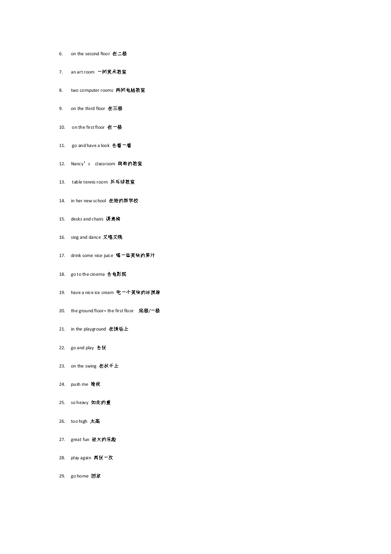 译林版5A五上 各单元词组和句子 试卷03