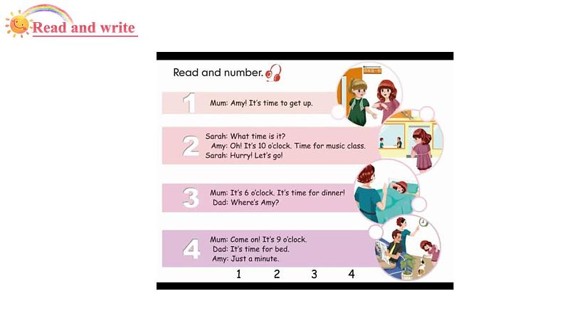 四年级英语下册pep教学课件ppt +素材Unit 2 What time is it 第六课时07