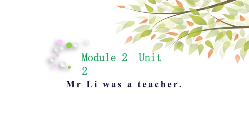 英语外研版5年级下册Module 2 Unit 2 Mr Li was a teacher 课件01