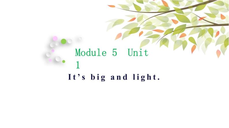 英语外研版5年级下册Module 5 Unit 1 It's big and light 课件01