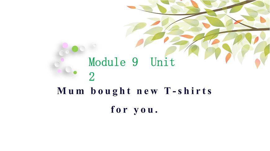 Module 9 Unit 2 Mum bought new T-shirts for you 第1頁(yè)