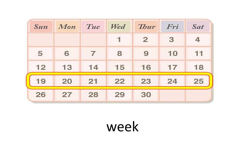 四年级下册英语课件-Unit 4 There are seven days in a week. Lesson23 人教精通版.06