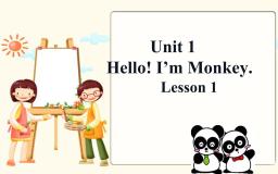 小学英语人教精通版三年级上册Unit 1 Hello! I'm Monkey.Lesson 1优质ppt课件