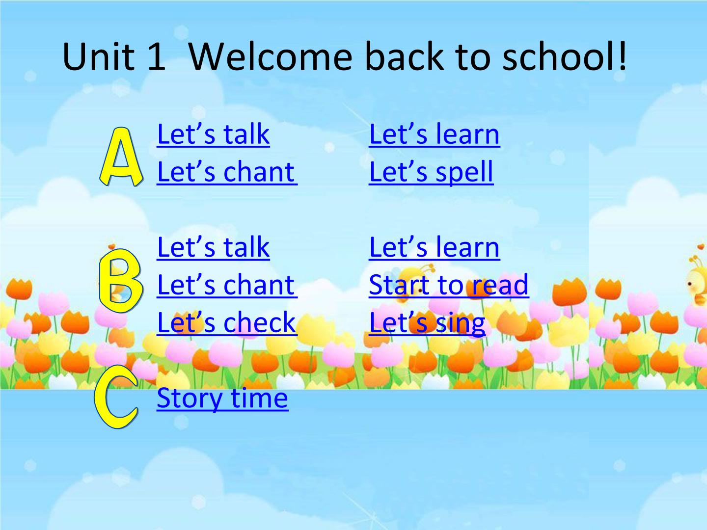 英语Unit 1 Welcome back to school!课文内容ppt课件