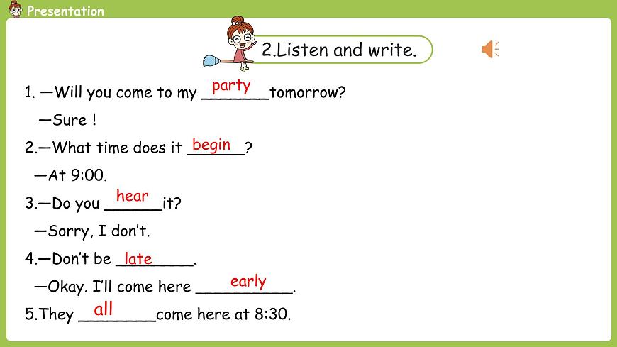 英語冀教六（下）unit4 Again,please課時7第3頁