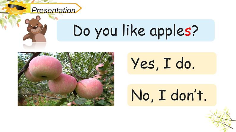 三年级下册PEP版英语教学课件Unit 5 Do you like pears_ PA Let’s learn 课件+素材05