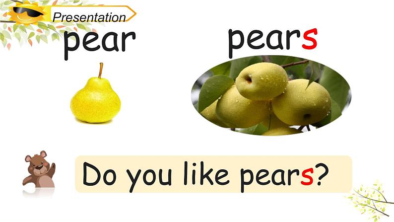 三年级下册PEP版英语教学课件Unit 5 Do you like pears_ PA Let’s learn 课件+素材06