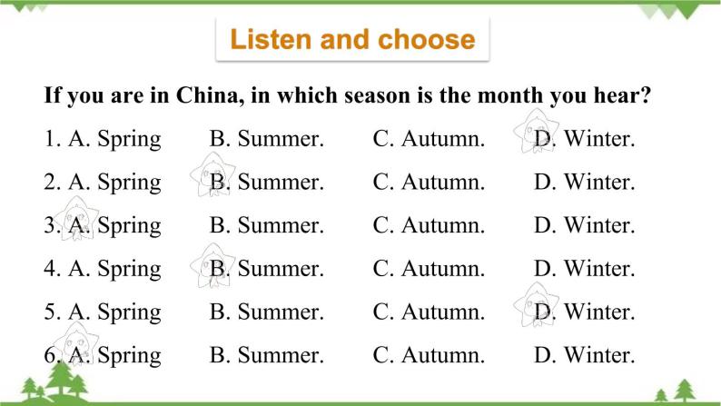 五年级下册英语课件-Module 1 Seasons Unit 2 It's the middle of winter Period 2-教科版（广州）06