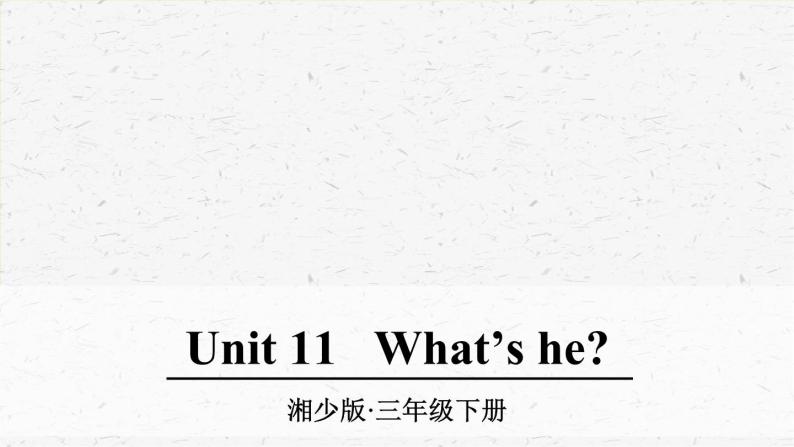 湘少版英语三年级下册Unit 11优质课件01