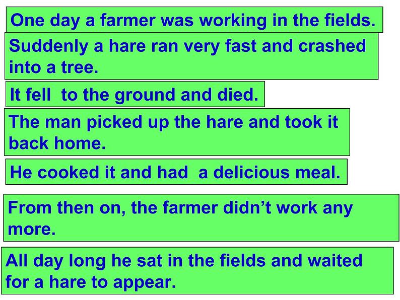 六年级下册英语课件-Module 1 Stories Unit 2 Waiting for another hare 1-教科版(广州深圳)第7页