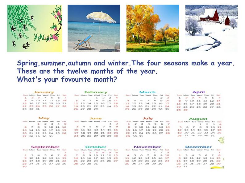 四年级英语下册课件-Lesson 7 Months of the Year(16)-冀教版第4页