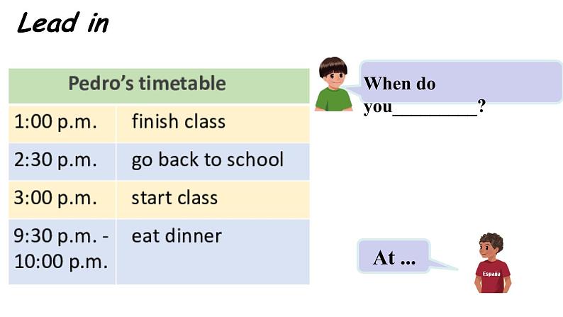 PEP小学英语五年级下册 unit 1 My day Part A Let's learn & Ask and write 课件+素材06
