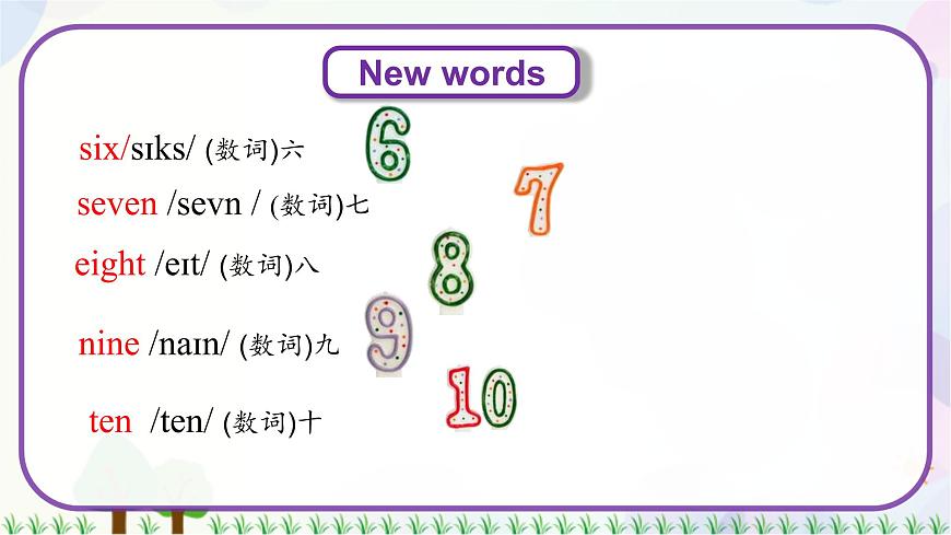 三年級(jí)上冊(cè)英語Unit 1 Lesson 6 Numbers 6-10 課件第4頁