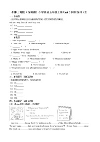 小学英语新版-牛津上海版五年级上册Unit 3 My birthday课后测评