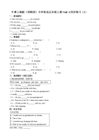 小学英语新版-牛津上海版五年级上册Unit 4 Grandparents课时作业