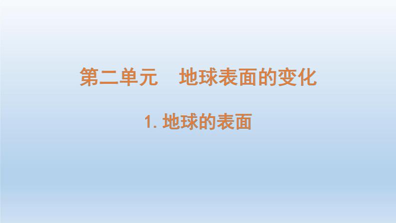 小学科学教科版五年级上册第二单元第1课《地球的表面 》课件(2021新版)01