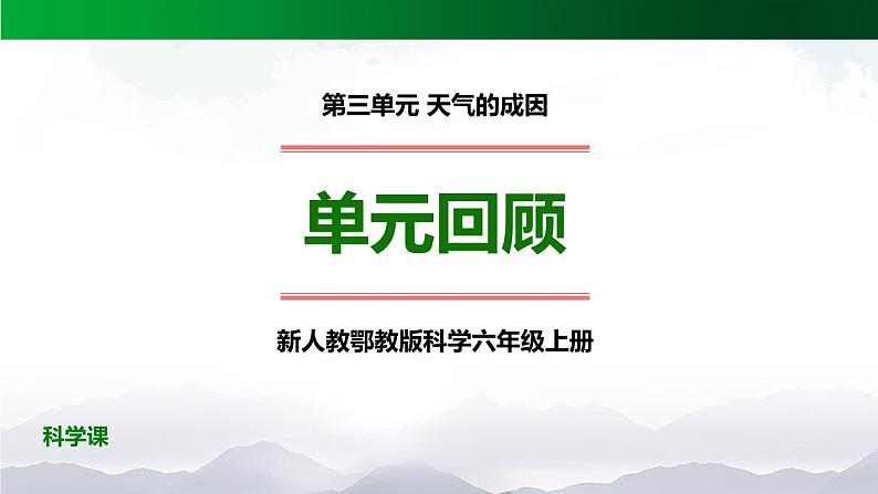 新人教鄂教版科学六上:第三单元 天气的成因(单元回顾)PPT课件+视频01