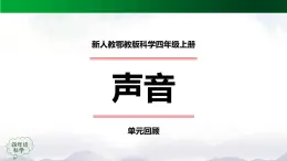 新人教鄂教版科学四上：第五单元 声音 单元回顾 PPT课件+内嵌视频