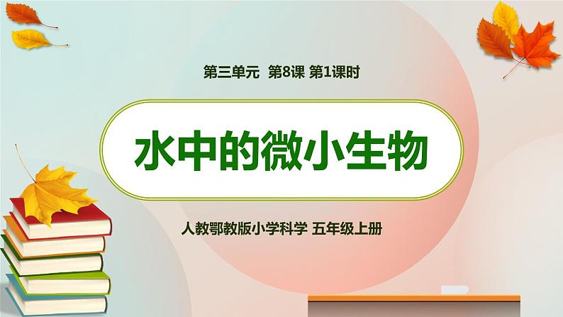 新人教鄂教版五上科学:3.8 水中的微小生物(第1课时)PPT课件+教案+内嵌视频01