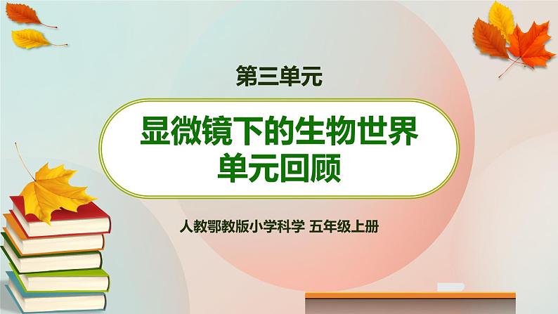 新人教鄂教版五上科学:第三单元 显微镜下的生物世界 回顾课件PPT+内嵌视频第1页