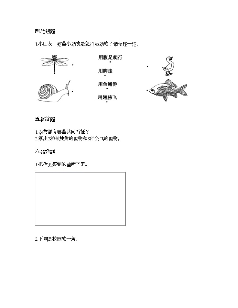 第二单元 动物 单元测试卷-2020-2021学年科学一年级下册-教科版(含答案) (94)第3页