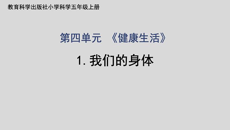 教科版(2017秋)科学五年级上册4.1我们的身体(课件)第1页
