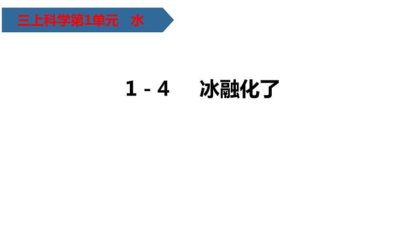 教科版科学三年级上册1.4冰融化了(课件)01