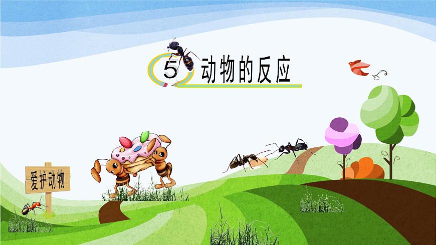 青島版（五四學(xué)制）一年級(jí)下冊(cè)：第二單元第5課《動(dòng)物的反應(yīng)》課件第3頁(yè)