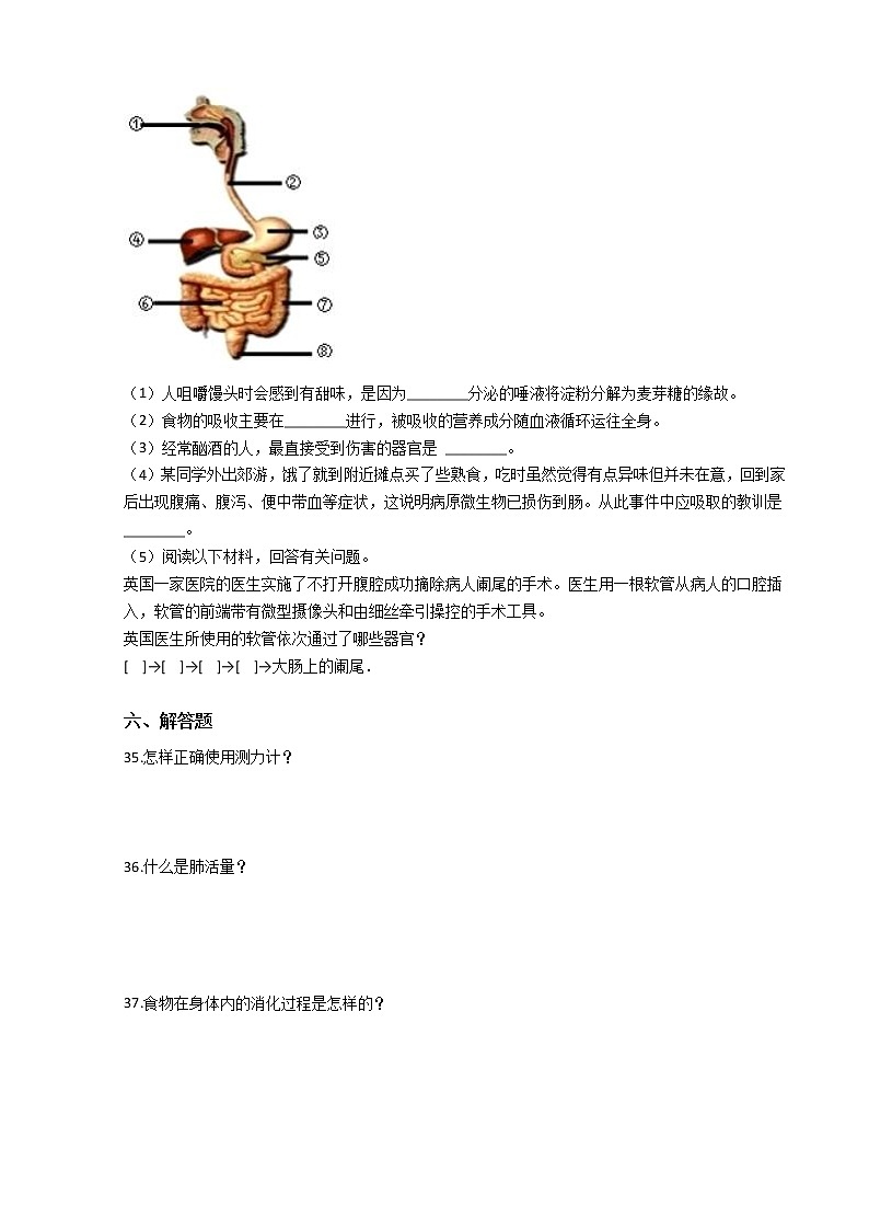 教科版科学四年级上册期末复习测试卷(二)附答案第3页