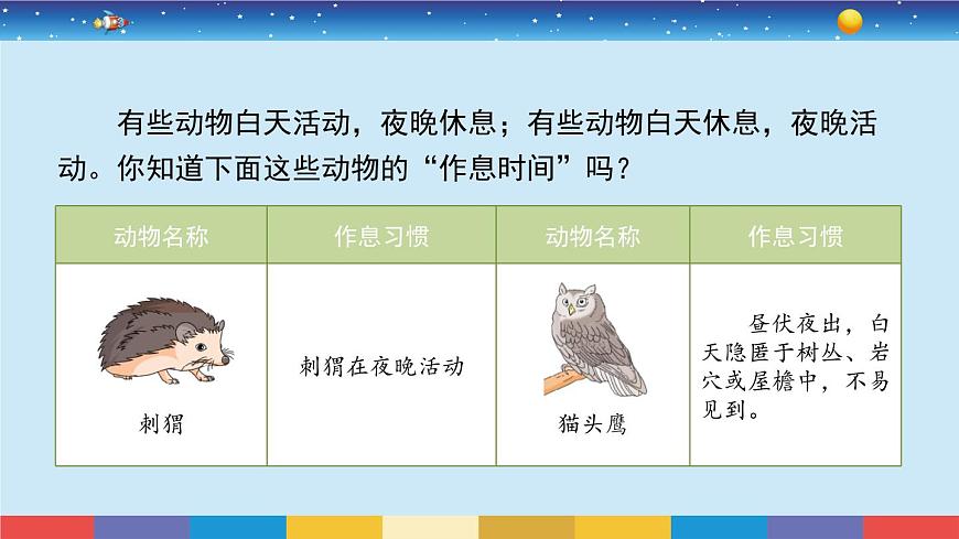 蘇教版五下科學(xué)3.11《晝夜對動物的影響》授課課件第2頁