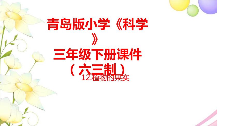 12.《植物的果實》課件 青島版(六三制)小學科學三下第1頁