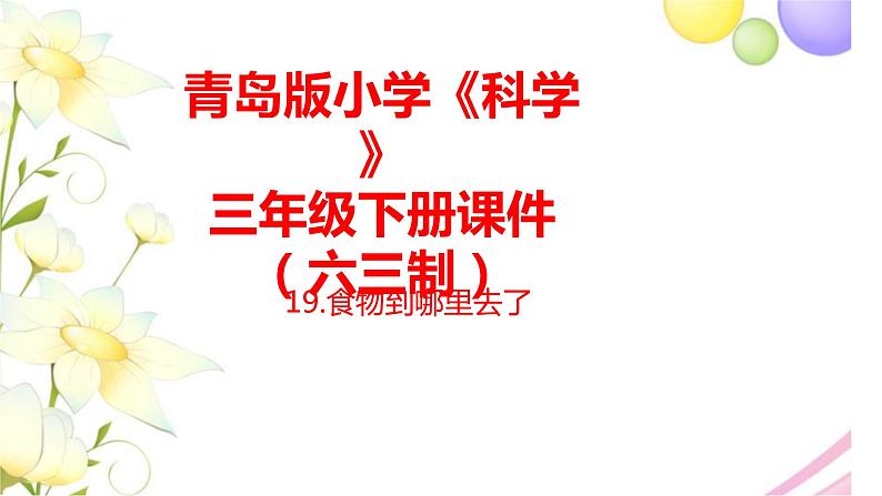 19《食物到哪里去了》课件 青岛版(六三制)小学科学三下第1页