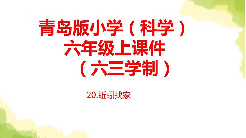 20.《蚯蚓找家》课件 青岛版(六三制)小学科学六上第1页