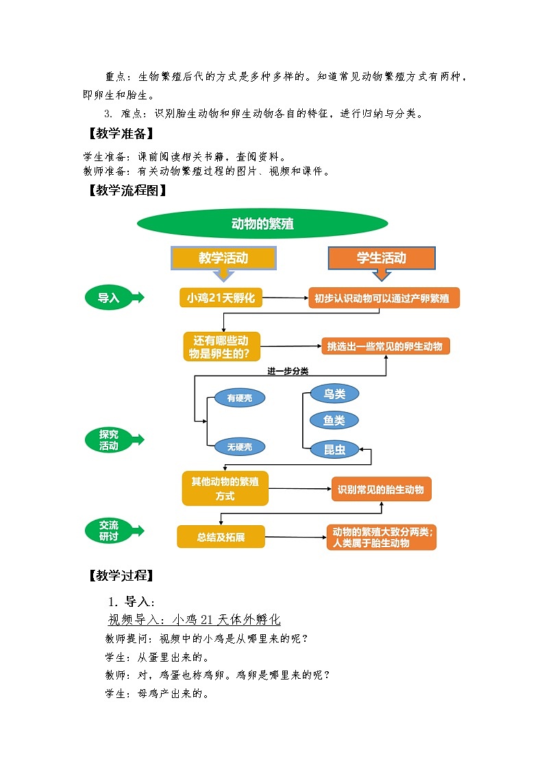科教版小学科学2-7《动物的繁殖》教学设计02