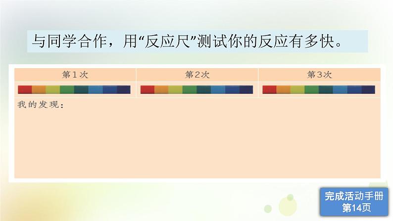 第14课《测试我们的反应》教学课件+教材分析 粤教版小六科学上册08