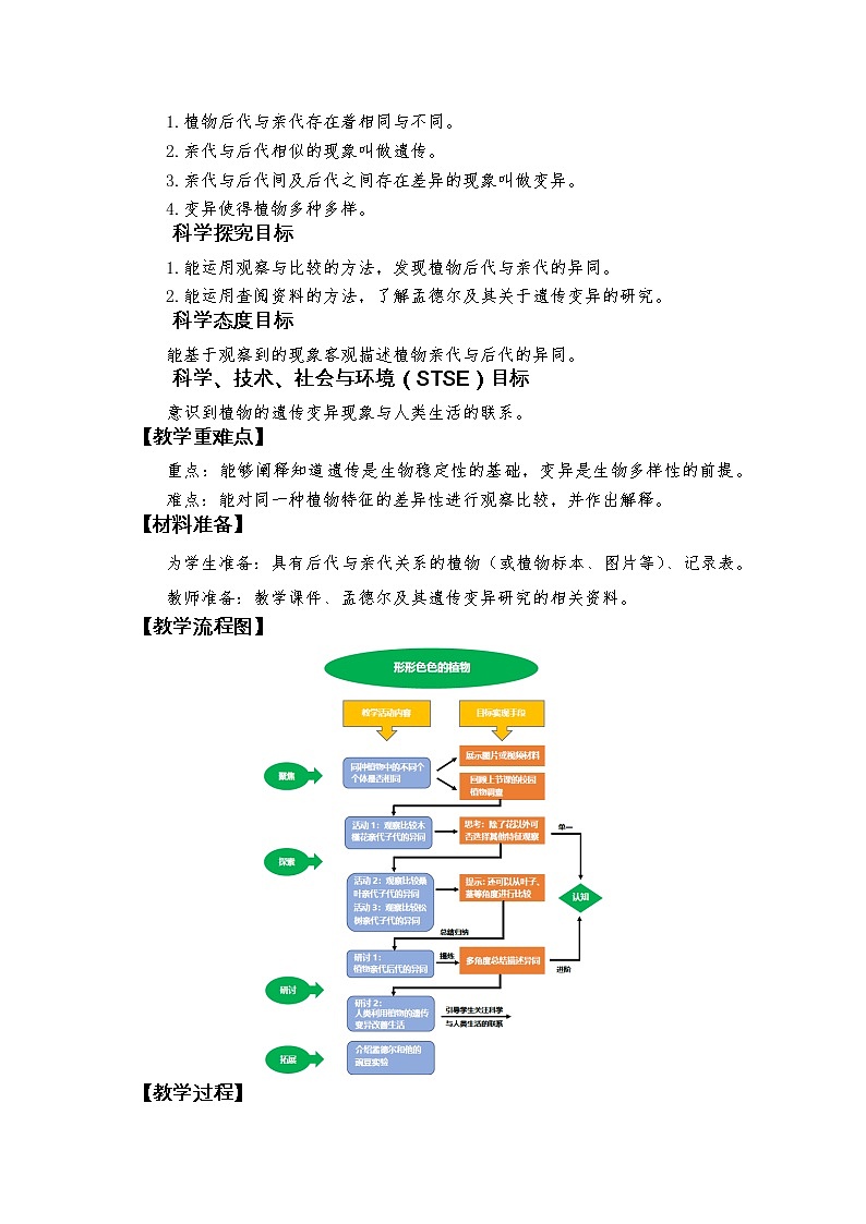 科教版小学科学《形形色色的植物》教学设计第2页