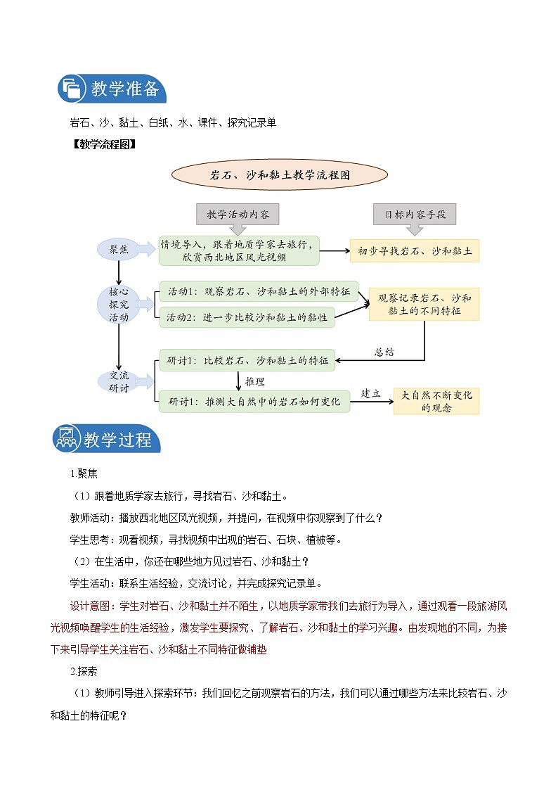 3.5 岩石、沙和黏土 教案 小学科学教科版(2017)四年级下册(2022年)第2页