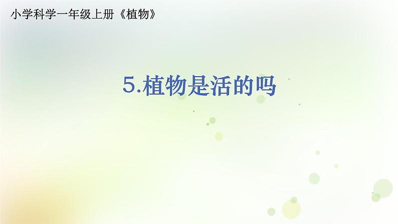 教科版小学科学一年级上册1 1 5《植物是活的吗》 教学课件01
