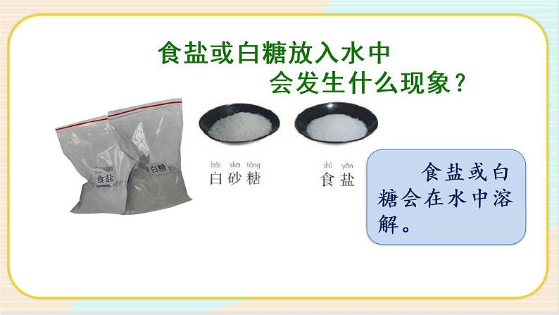人教鄂教版三上科学2.5《盐和糖的溶解》第一课时 授课课件+内嵌式音视频资料第2页
