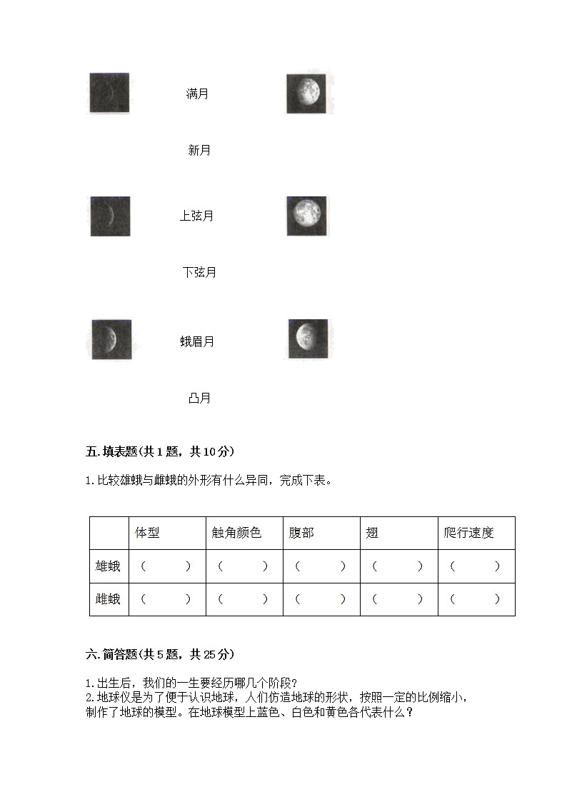 教科版三年级下册科学期末测试卷带答案【预热题】03