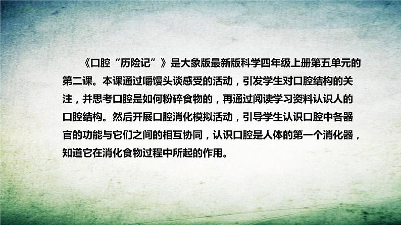 大象版(2017)科学四年上册《口腔“历险记”》说课稿(附反思、板书)课件04