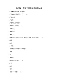 苏教版一年级下册科学期末测试卷及1套完整答案