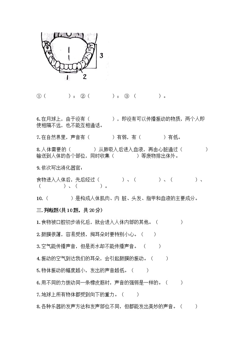 教科版四年级上册科学期末测试卷及参考答案(培优A卷)第3页
