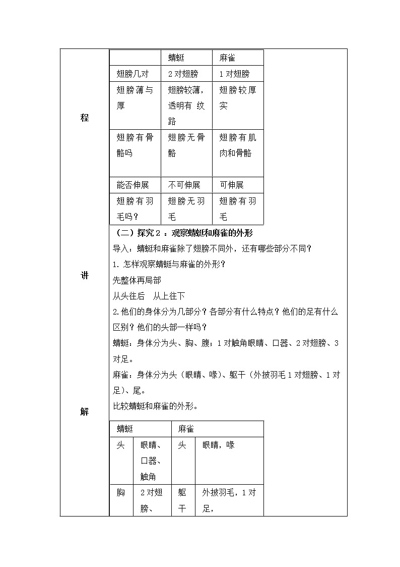 粤教版科学三上1.2《蜻蜓与麻雀》教案第2页