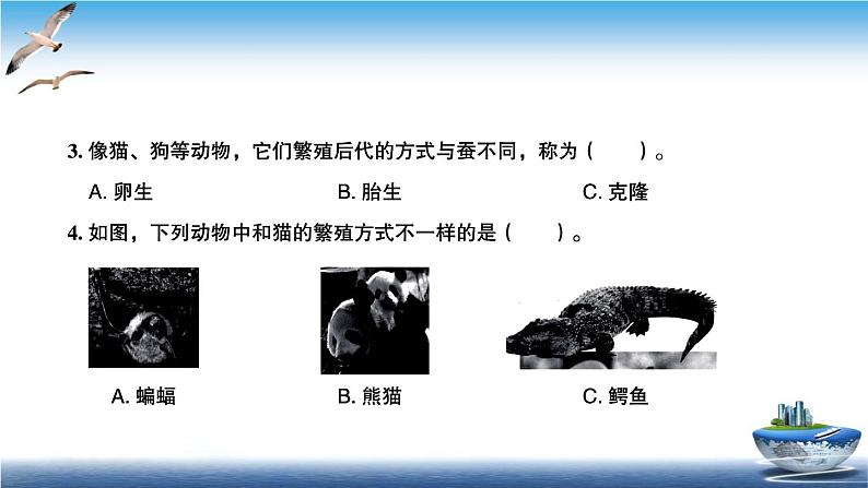 2020新教科版三年级下册科学第7课时动物的繁殖练习题课件第3页