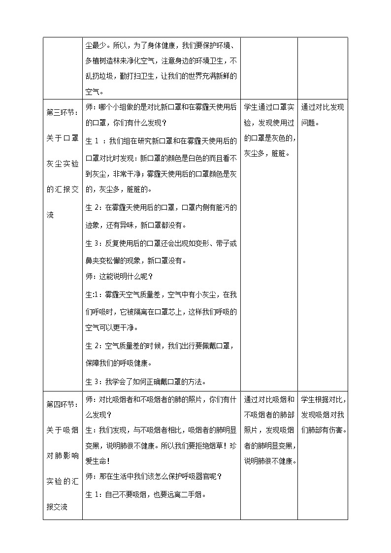 新大象版科学四上4.5保护呼吸器官教学设计+反思第2页