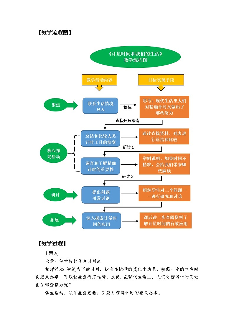 科学 五年级上册 3.7.《计量时间和我们的生活》教学设计 教科版201702